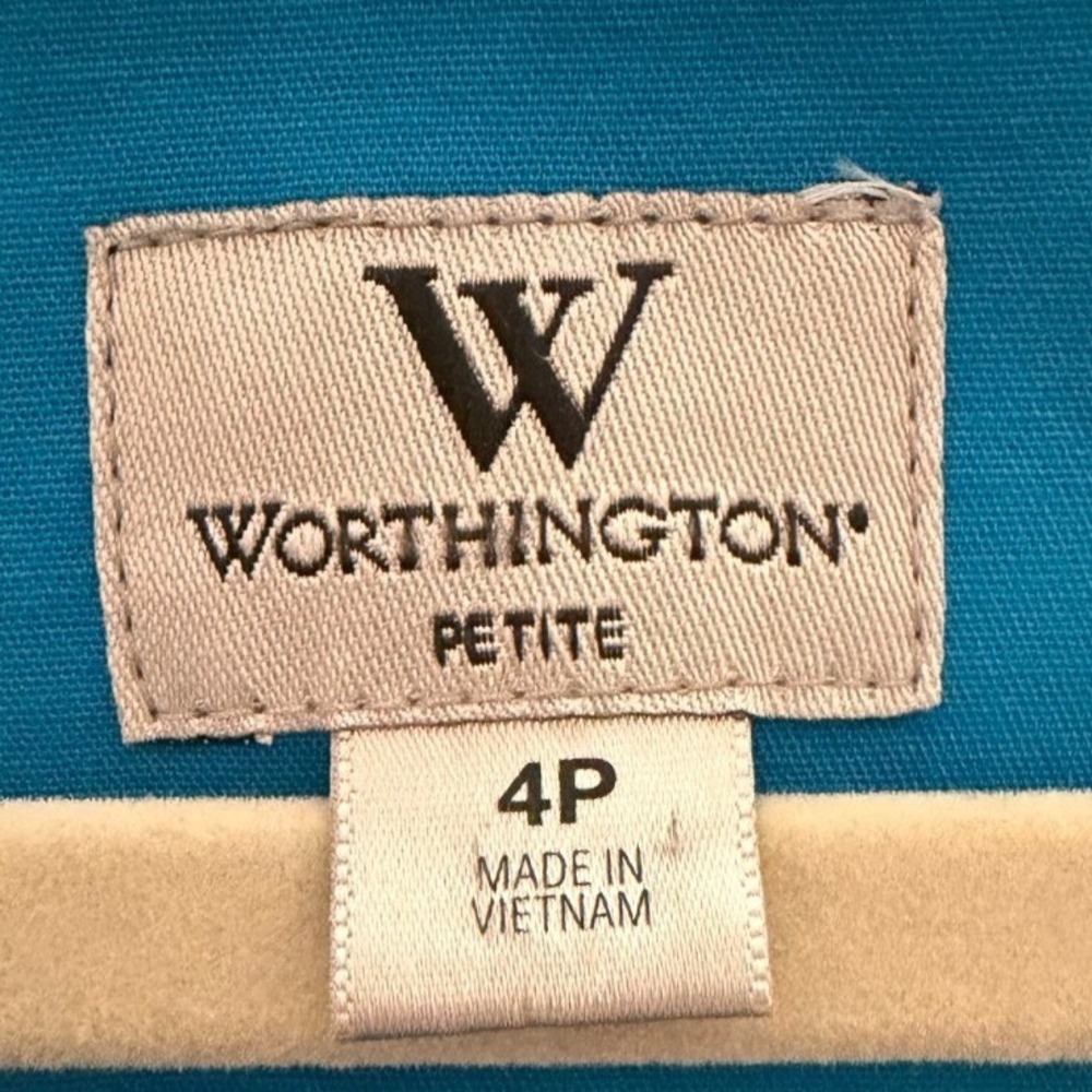 Worthington Petite Blue Sleeveless Sheath Dress Women's Professional Cocktail - Picture 3 of 7